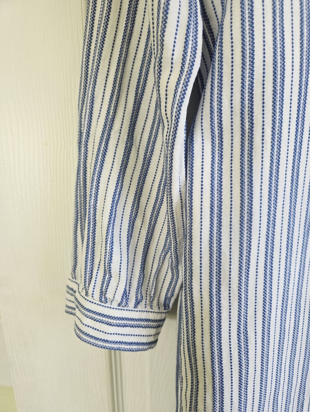 J. Crew Striped Cotton Women's Shirt Dress with Tie Belt - Blue & White Size M - Picture 6 of 9